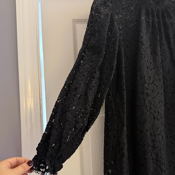 J. Crew Black Long Sleeve Lace Dress - Picture 3 of 7